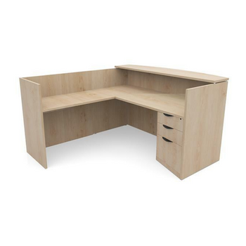 Maple L-Shaped receptionist desk